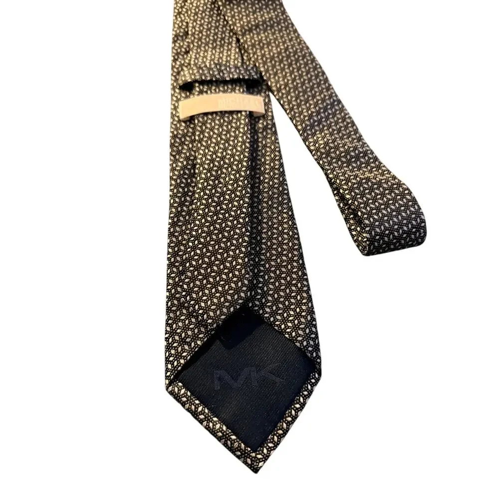 Michael Kors Black White‎ Geometric Silk Tie Mens Designer Necktie
